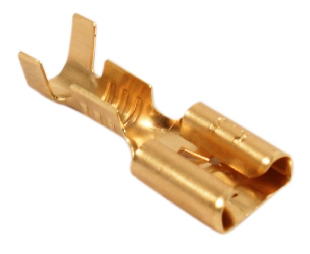 7.3mm x 19mm Long Flat Female Spade Connectors Pk/10 (12-0024)