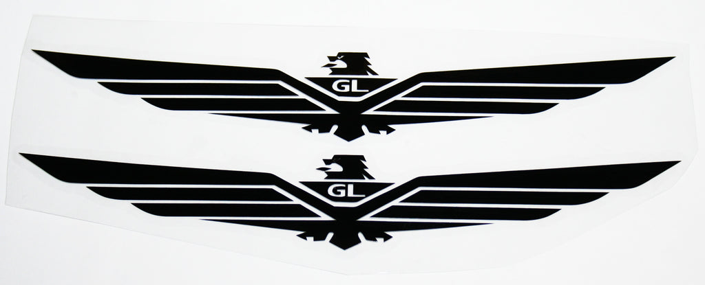Goldwing GL Logo Decal Set/2 ~ Black (61-0027)
