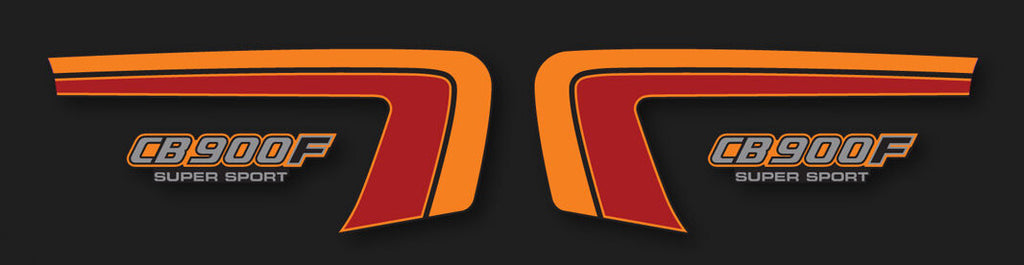 CB900F 1982 Side Panel Stripe & Logo Decal Set ~ Black Model (73-0689)