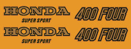 CB400F 1977 Tank & Side Logo Decals ~ Parakeet Yellow (73-0699)