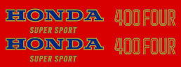 CB400F 1975-76 Complete Decal Set ~ Light Ruby Red (73-0707)