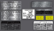 Load image into Gallery viewer, CB750F 1975-76 Supersport ~ Warning and Service Label Set (73-0788)
