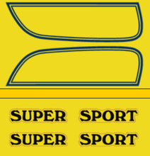 Load image into Gallery viewer, CB750F 1976 Gas Tank Decal Set ~ Sulfur Yellow Model (73-0793)