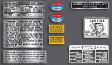 Load image into Gallery viewer, CB400F 1975 ~ Varnish Blue & Light Ruby Red Models ~ Warning and Service Label Set (73-0799)