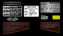 Load image into Gallery viewer, CB900F 1981-82 ~ Black Model ~ Warning and Service Label Set (73-0804)