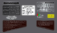 Load image into Gallery viewer, CB900F 1981-82 ~ Silver Model ~ Warning and Service Label Set (73-0805)
