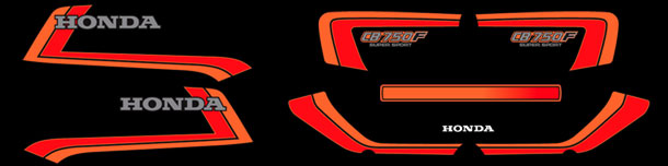 CB750F 1982 Decal Set ~ Black Model (73-0807)