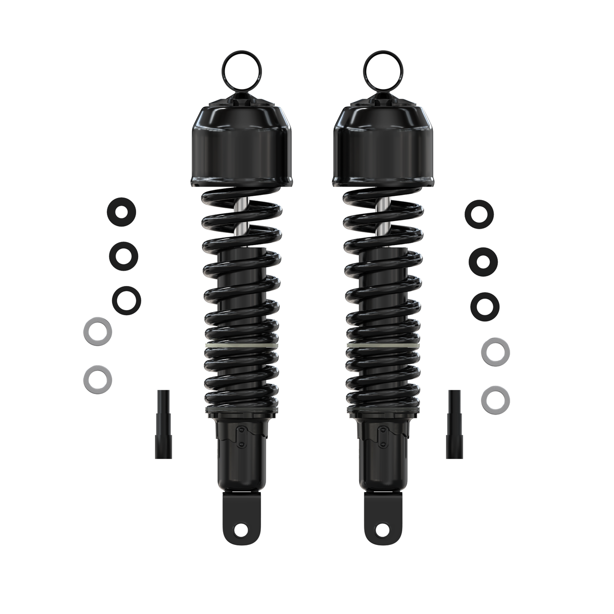 Universal All Black Shock Absorber Set 335mm Eye to Clevis