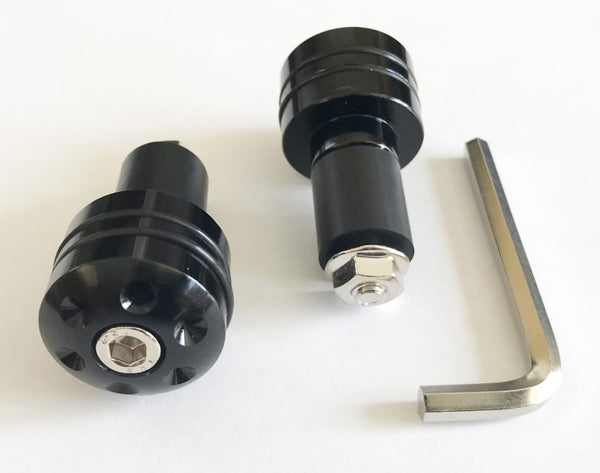Universal Black Aluminum Handlebar End Plug Set 7/8"
