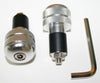 Universal Knurled Handlebar End Plug Set - Silver - 7/8"