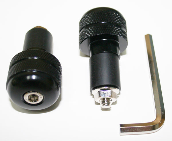 Universal Knurled Handlebar End Plug Set Black 7/8"