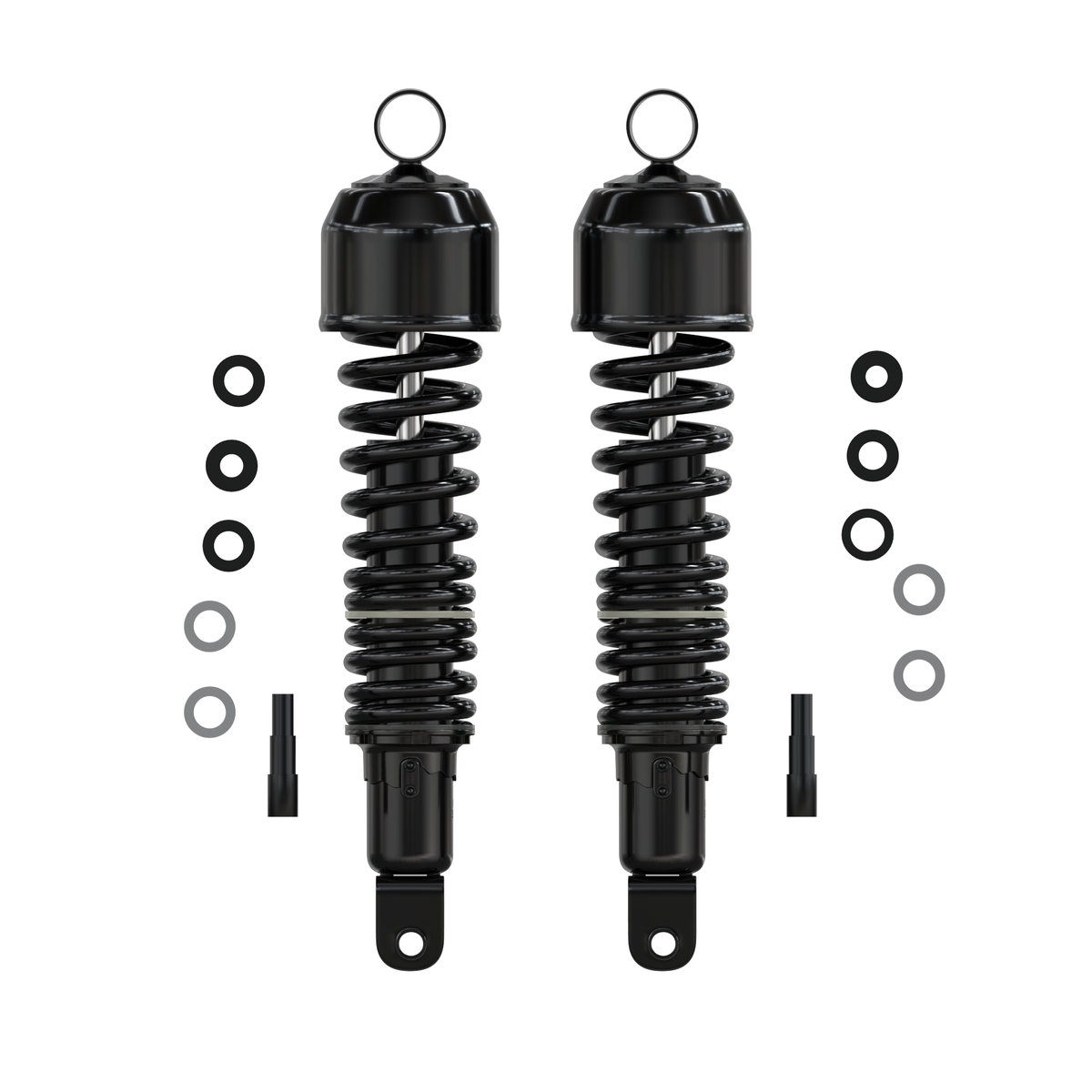 Universal All Black Shock Absorber Set 335mm Eye to Clevis
