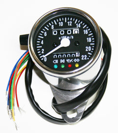 Mini Speedometer (KPH) ~ Black Face Plate (03-0724)