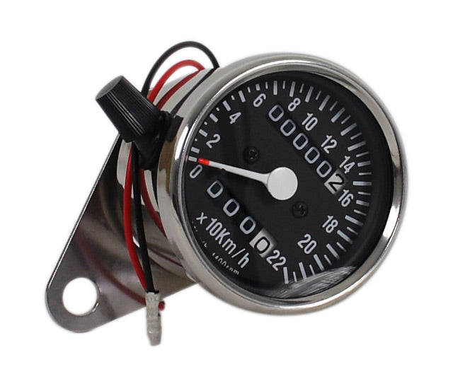 Universal Mini Speedo (KPH) Black Face 60KM/H = 1400 RPM