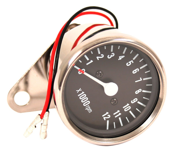 Universal 5:1 Mini Tachometer Black Face