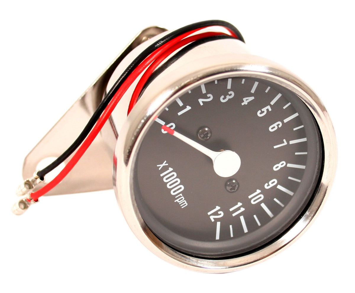 Universal 4:1 Mini Tachometer Black Face 750-1000CC
