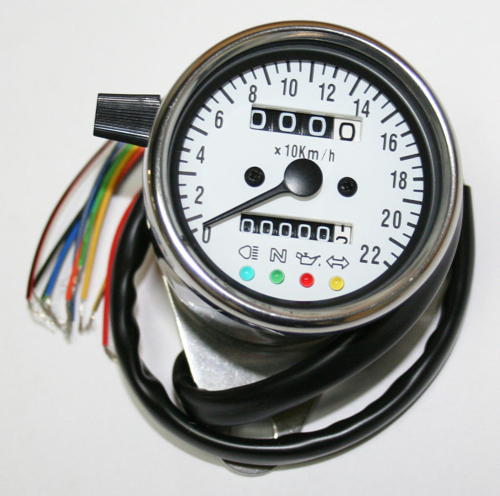 Mini Speedometer (KPH) ~ White Face Plate