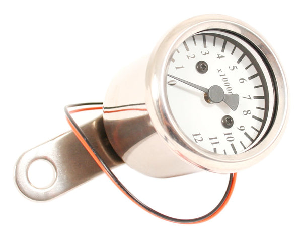 Universal 5:1 Mini Tachometer White Face