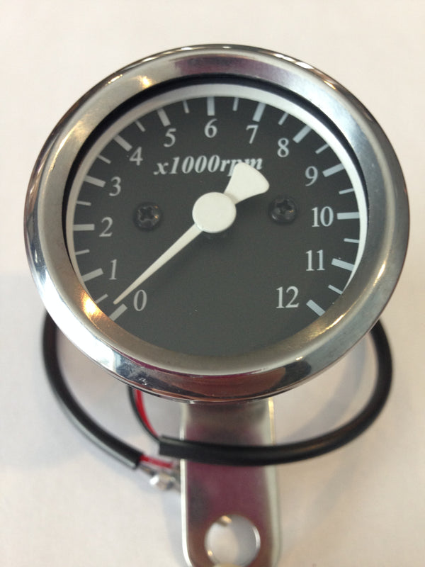 Universal 4:1 Mini Tachometer Black Face 750-1000CC