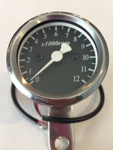 Lataa kuva Galleria-katseluun, Mini Tachometer ~ Black Face Plate (03-0764)