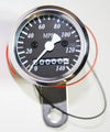 Universal Mini Speedo (MPH) - Black Face - 60MPH=2240 RPM