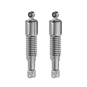 Universal All Chrome w Short Upper Shroud Shock Absorber Set 290mm Eye to Clevis