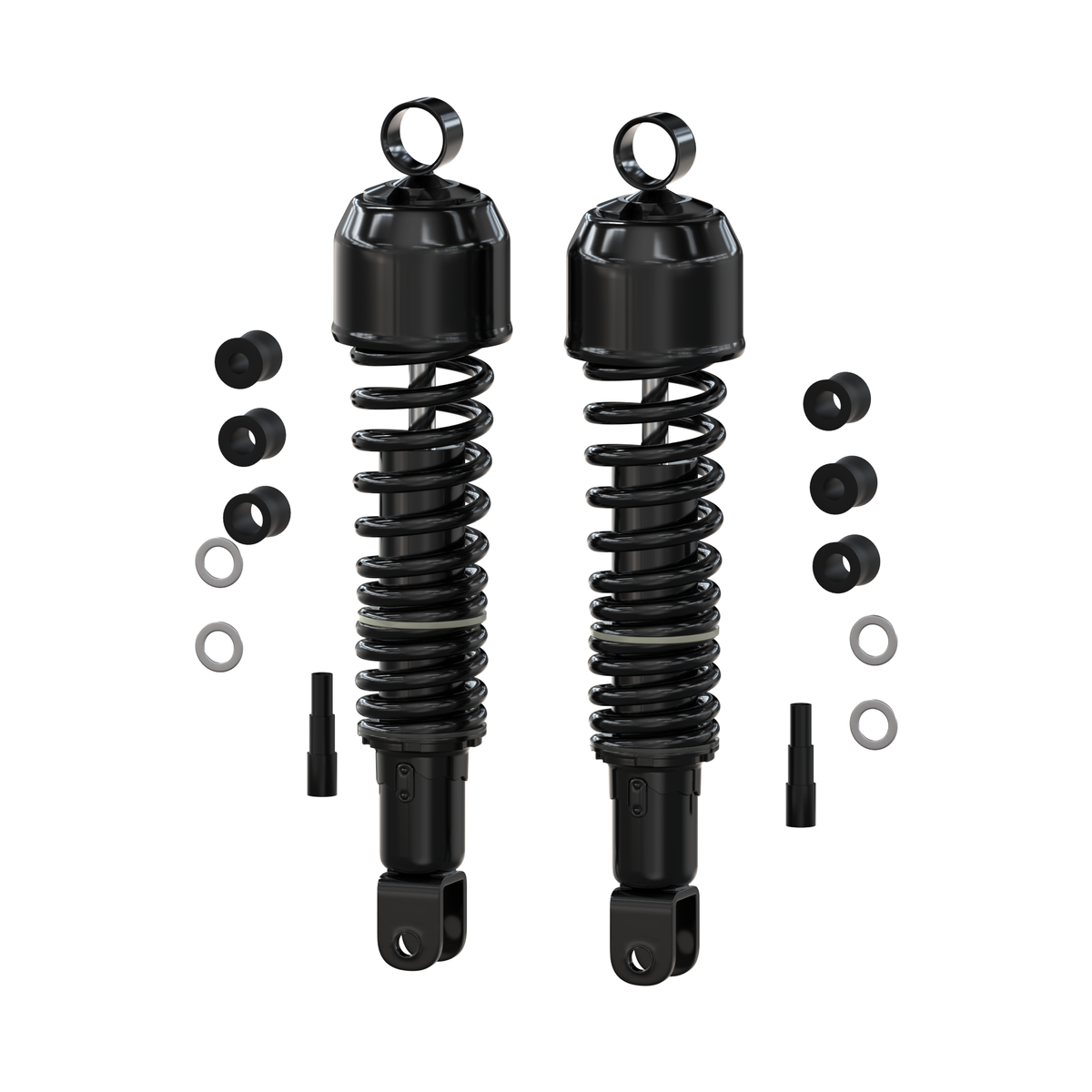 Universal All Black Shock Absorber Set 335mm Eye to Clevis