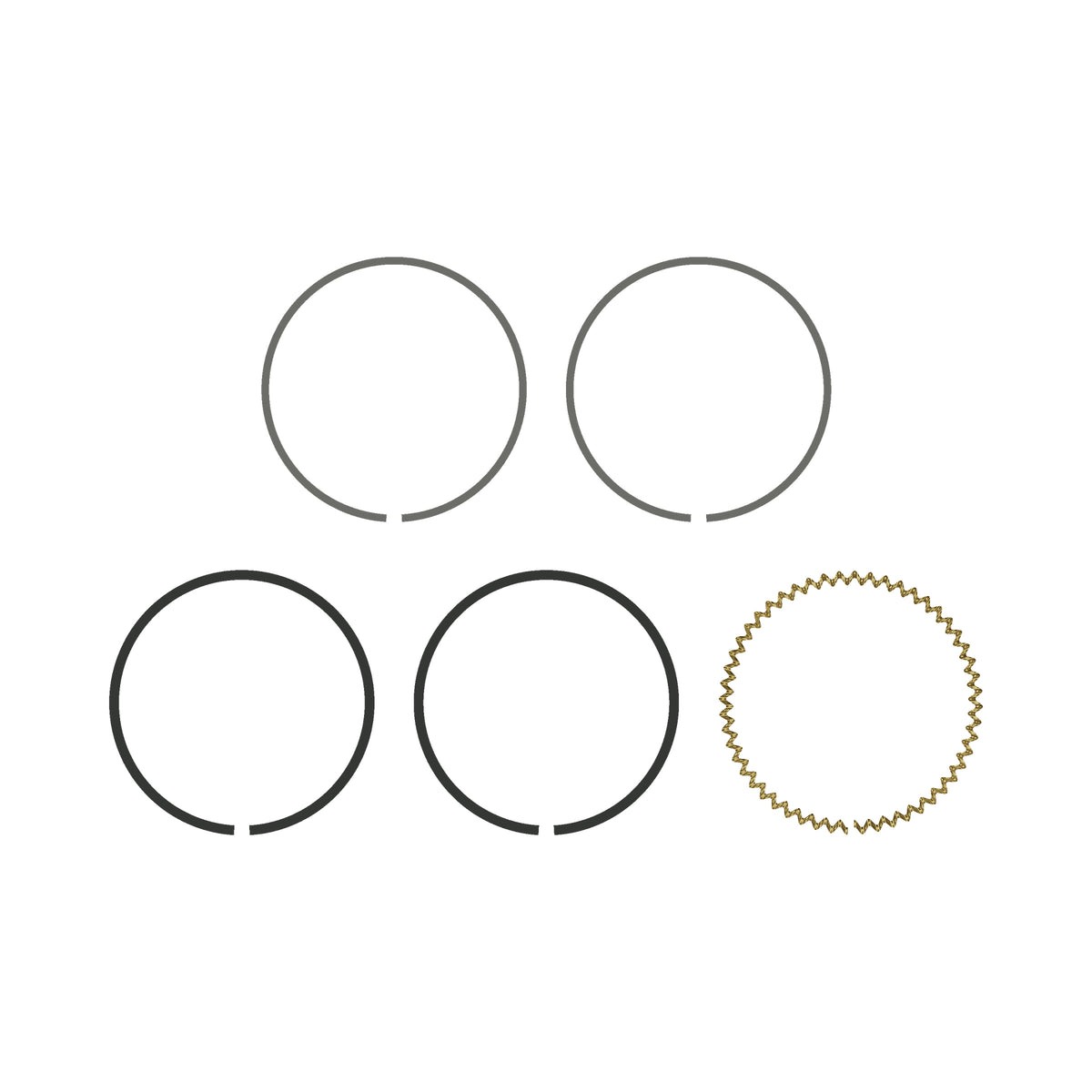 Standard-size piston ring set — Underside