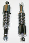 Universal All Chrome w Short Upper Shroud Shock Absorber Set - 290mm Eye to Clevis