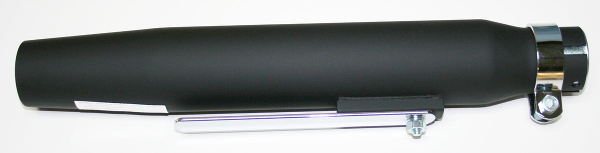 Universal Flat Black Tapered Muffler w Non Removeable Baffle 16.25" Long