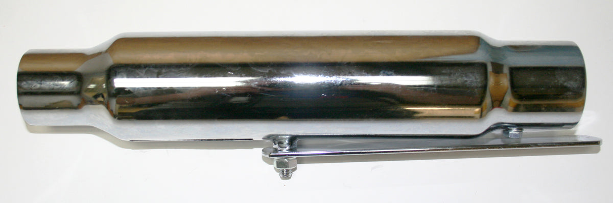 Universal Chrome Shorty Muffler w Removeable Baffle 12" Long