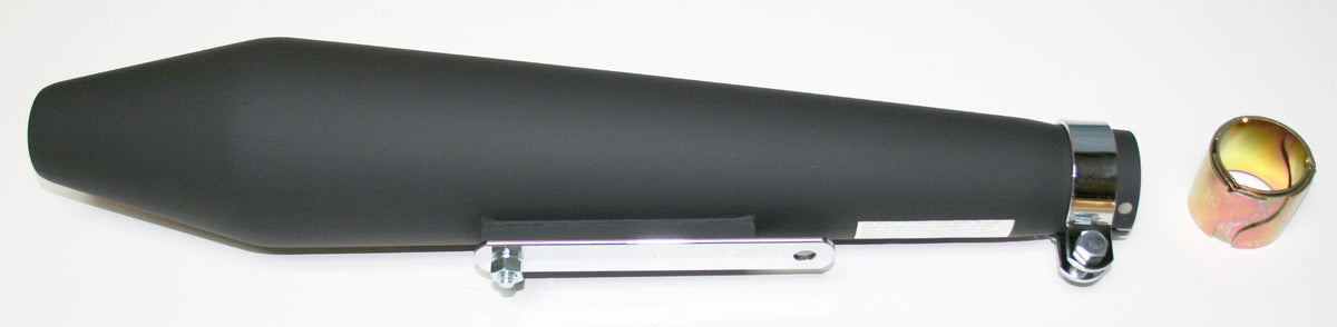 Universal Flat Black Muffler w Non Removeable Baffle 19" Long