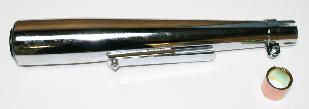 Chrome Straight XS Style Universal Muffler ~ 21" Long (07-0013)