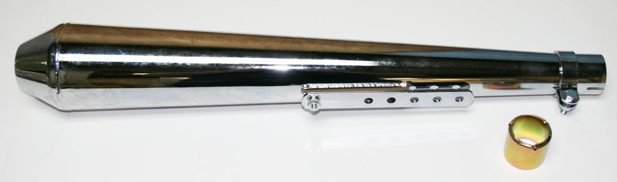 Universal Chrome Megaphone Style Muffler 26" Long