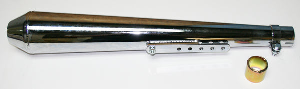 Universal Chrome Megaphone Style Muffler 26" Long