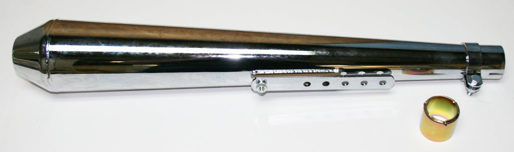 Chrome Megaphone Style Universal Muffler ~ 26" Long (07-0015)