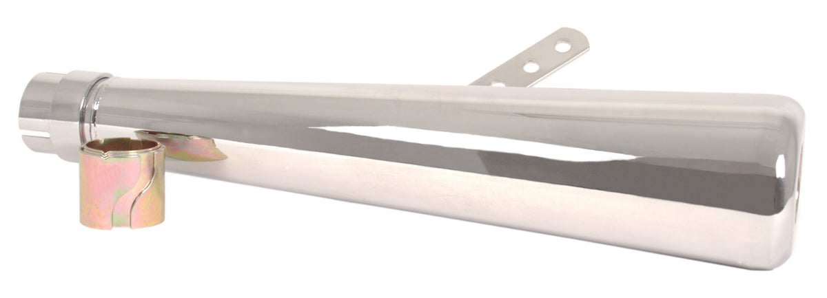 Universal Chrome Oval Megaphone Style Muffler 17" Long