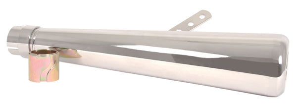 Universal Chrome Oval Megaphone Style Muffler 17" Long