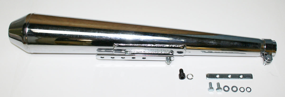 Universal Chrome Megaphone Style Muffler 26" Long