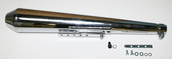 Universal Chrome Megaphone Style Muffler 26" Long