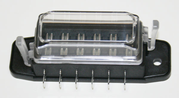 Universal Deluxe 6-Way Fuse Block for Mini or Standard Plug in Fuses