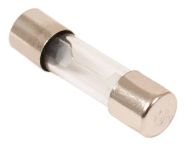 Universal 25mm Glass Fuses 10 Amp. pack of 5