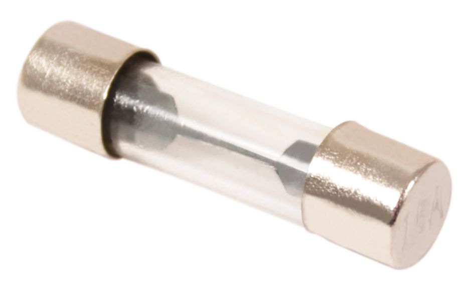 Universal 25mm Glass Fuses 15 Amp. pack of 5