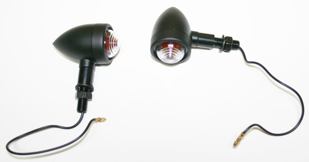 Custom Mini Black Bullet Turn Signal Lamp Set