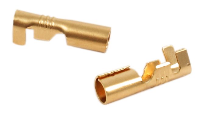 Universal 4mm x 17mm Long Female Bullet Connectors pack of 10 LONG-14-16AWG
