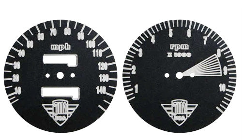 Joker Machine ~ CB750K 1975 Speedo & Tach Face Plate Set ~ MPH