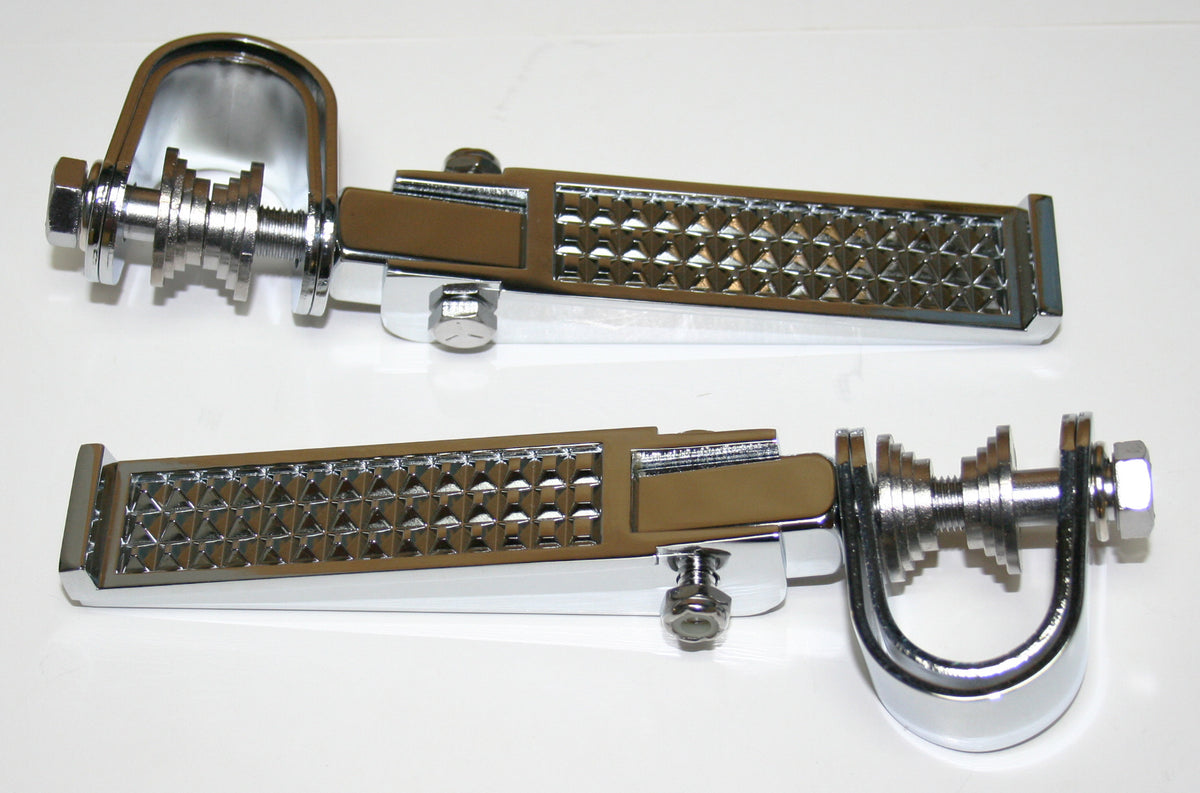 Universal Custom Pebble Chrome Crash Bar Highway Footpeg Set