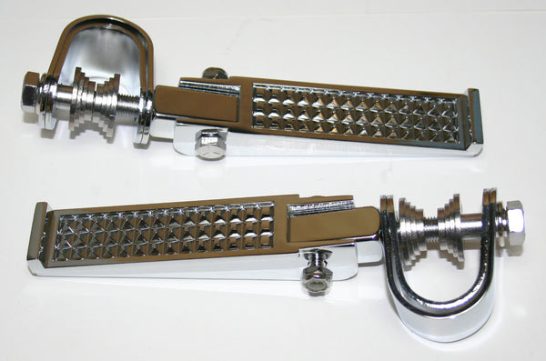 Universal Custom Pebble Chrome Crash Bar Highway Footpeg Set