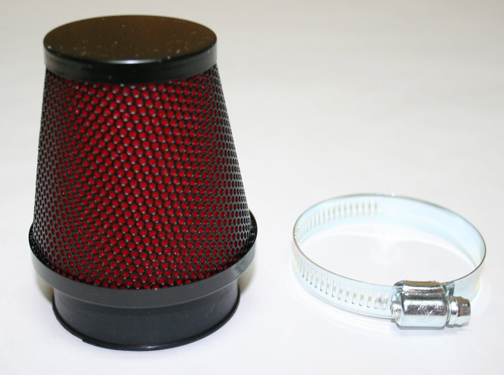 Round Pod Air Filter ~ Black/Red (15-0021)