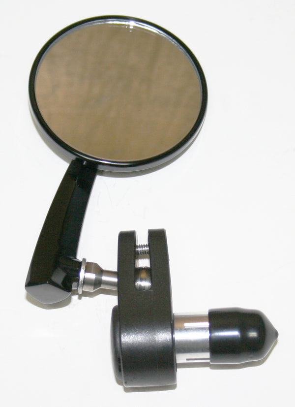 Universal Bar End 3" Mirror Black Left Side
